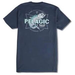 Pelagic Dark Blue Tee with Fish Graphic